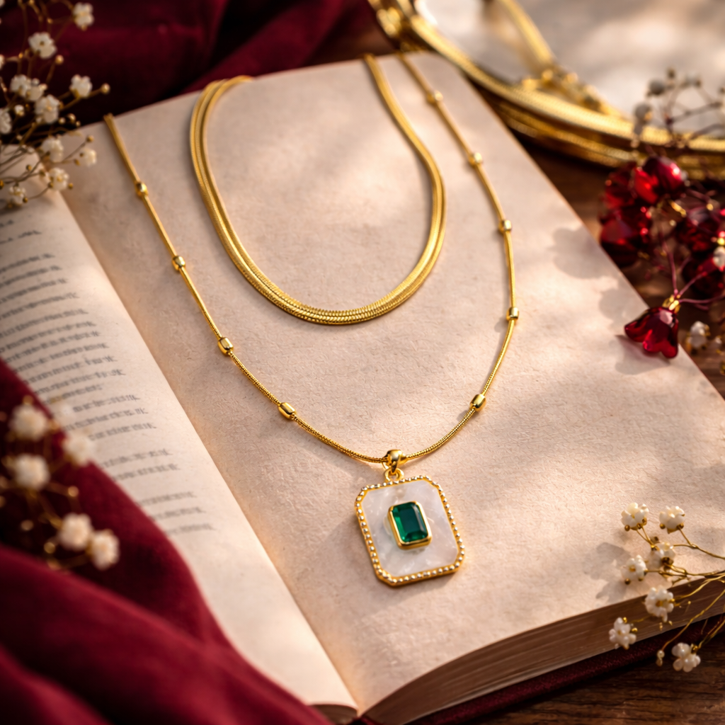 Uplivos Emerald Aura Pendant Necklace